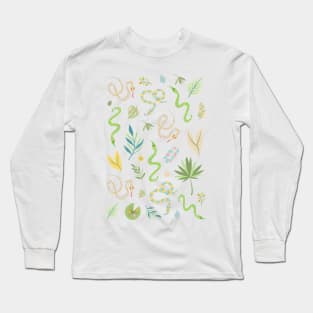 pastel muted color snake pattern Long Sleeve T-Shirt